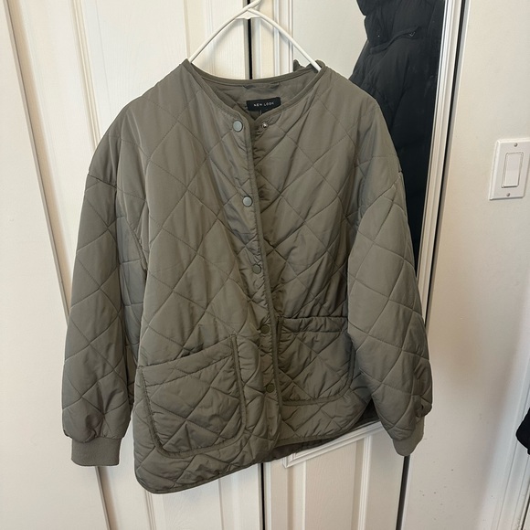 New Look Quilted Jacket Khaki - Picture 4 of 6